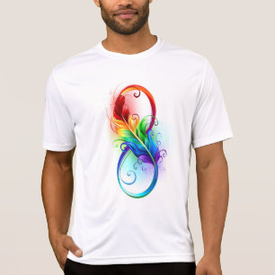 Unendliches Symbol mit Regenbogenfederhalter T-Shirt