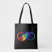 Unendliches Symbol mit Regenbogenfederhalter Tasche (Vorderseite)