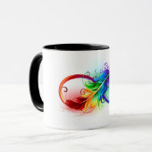 Unendliches Symbol mit Regenbogenfederhalter Tasse (Vorderseite Links)