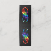 Unendliches Symbol mit Regenbogenfederhalter Terminkarte (Außenseite Aufgefaltet)