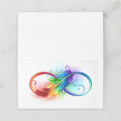 Unendliches Symbol mit Regenbogenfederhalter Terminkarte (Außenseite Aufgefaltet)