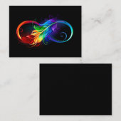 Unendliches Symbol mit Regenbogenfederhalter Terminkarte (Vorne/Hinten)