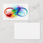 Unendliches Symbol mit Regenbogenfederhalter Terminkarte (Vorne/Hinten)
