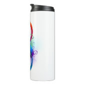 Unendliches Symbol mit Regenbogenfederhalter Thermosbecher (Nach rechts gedreht)