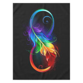 Unendliches Symbol mit Regenbogenfederhalter Tischdecke (Vorderseite)