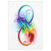 Unendliches Symbol mit Regenbogenfederhalter Tischdecke (Vorderseite)