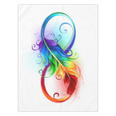 Unendliches Symbol mit Regenbogenfederhalter Tischdecke (Vorderseite)