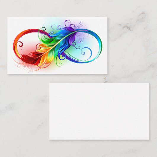 Unendliches Symbol mit Regenbogenfederhalter Treuekarte (Vorne/Hinten)