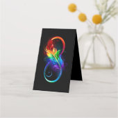 Unendliches Symbol mit Regenbogenfederhalter Treuekarte (Rückseite)