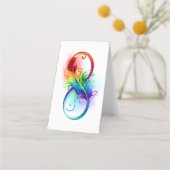 Unendliches Symbol mit Regenbogenfederhalter Treuekarte (Vorderseite)