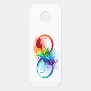 Unendliches Symbol mit Regenbogenfederhalter Türanhänger