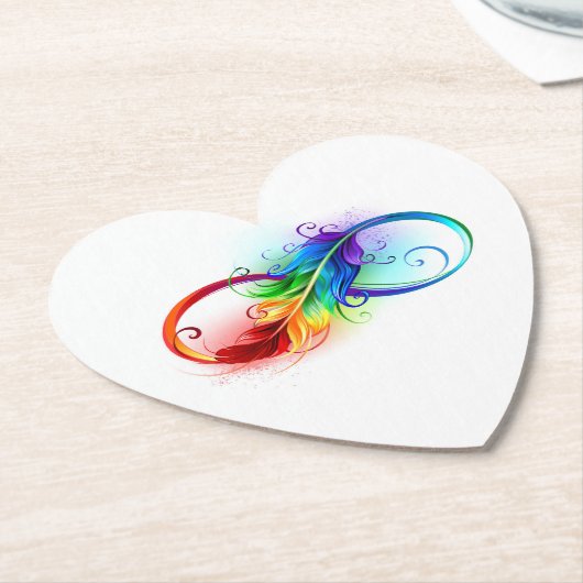 Unendliches Symbol mit Regenbogenfederhalter Untersetzer (angewinkelt)