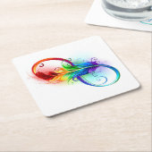 Unendliches Symbol mit Regenbogenfederhalter Untersetzer (angewinkelt)