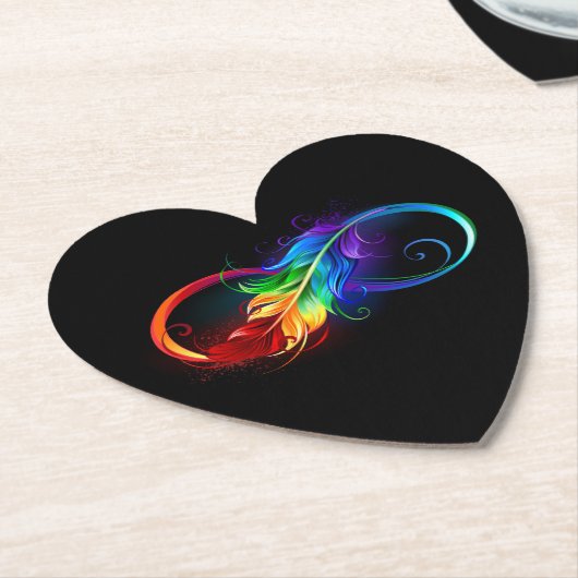 Unendliches Symbol mit Regenbogenfederhalter Untersetzer (angewinkelt)