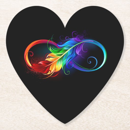 Unendliches Symbol mit Regenbogenfederhalter Untersetzer (Vorderseite)