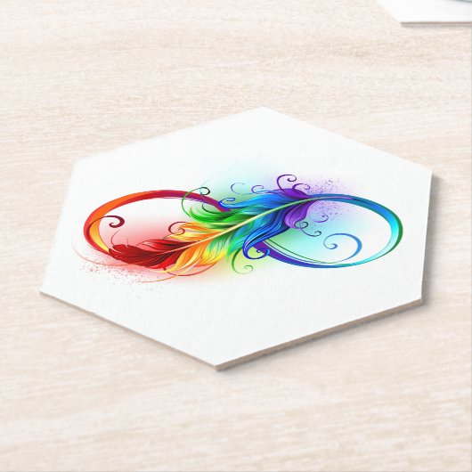 Unendliches Symbol mit Regenbogenfederhalter Untersetzer (angewinkelt)