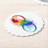 Unendliches Symbol mit Regenbogenfederhalter Untersetzer (angewinkelt)