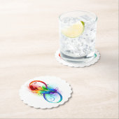 Unendliches Symbol mit Regenbogenfederhalter Untersetzer (Vor Ort)