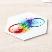 Unendliches Symbol mit Regenbogenfederhalter Untersetzer (angewinkelt)