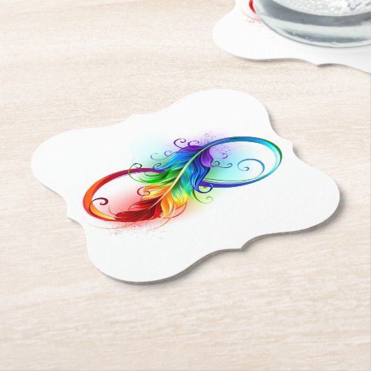 Unendliches Symbol mit Regenbogenfederhalter Untersetzer (angewinkelt)