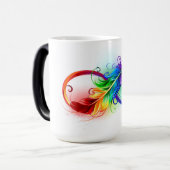 Unendliches Symbol mit Regenbogenfederhalter Verwandlungstasse (Vorderseite Links)