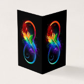 Unendliches Symbol mit Regenbogenfederhalter Visitenkarten (Vorderseite)