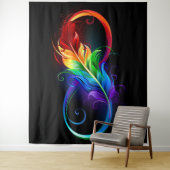 Unendliches Symbol mit Regenbogenfederhalter Wandteppich (Beispiel)