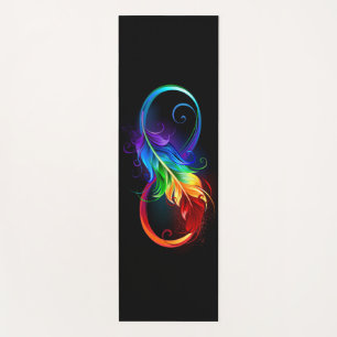 Unendliches Symbol mit Regenbogenfederhalter Yogamatte