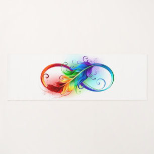 Unendliches Symbol mit Regenbogenfederhalter Yogamatte