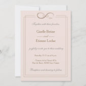 Unendliches Symbol Monogram Blush Pink Gray Weddin Einladung (Vorderseite)