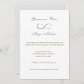 Unendliches Symbol Weißgraue goldene Hochzeit Einladung (Vorne/Hinten)