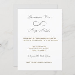 Unendliches Symbol Weißgraue goldene Hochzeit Einladung