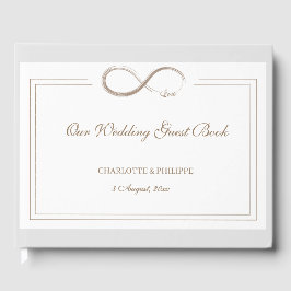 Unendliches Symbol White Gray Gold Elegante Hochze Gästebuch