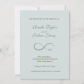 Unendliches Zeichen blass-blau-grau minimalistisch Einladung (Vorderseite)