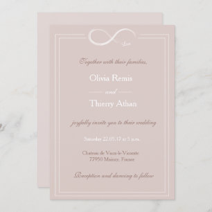 Unendliches Zeichen Einzigartige hellblaue weiße H Einladung