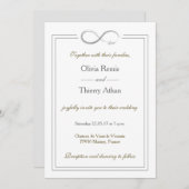 Unendliches Zeichen Einzigartige Hochzeit in weiße Einladung (Vorne/Hinten)