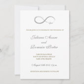 Unendliches Zeichen Einzigartige Hochzeit in weiße Einladung (Vorderseite)