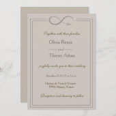 Unendliches Zeichen einzigartige taupe gold grau H Einladung (Vorne/Hinten)