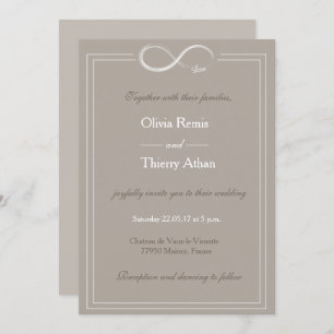 Unendliches Zeichen einzigartige taupe grau-weiße  Einladung