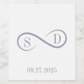 Unendliches Zeichen Elegante Minimalistische Hochz Weinetikett (Einzelnes Label)