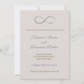 Unendliches Zeichen rot-rosa-graue minimalistische Einladung (Vorderseite)