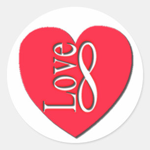 Unendlichkeit der Herz-Liebe-(8) Runder Aufkleber