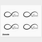 Unendlichkeit der Liebe Ovaler Aufkleber (Blatt)