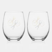 Unendlichkeit Dragonfly Weinglas Ohne Stiel (Rückseite)