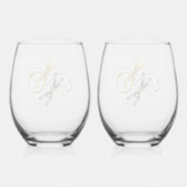 Unendlichkeit Dragonfly Weinglas Ohne Stiel (Rückseite)