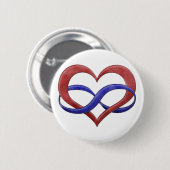 Unendlichkeit Herzsymbol Polyamory Prilag Farben Button (Vorne & Hinten)