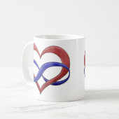 Unendlichkeit Herzsymbol Polyamory Prilag Farben Kaffeetasse (Vorderseite Links)