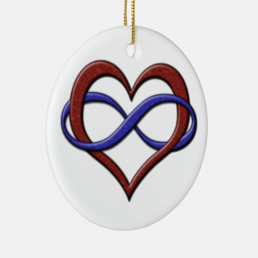 Unendlichkeit Herzsymbol Polyamory Prilag Farben Keramik Ornament (Rechts)