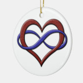 Unendlichkeit Herzsymbol Polyamory Prilag Farben Keramik Ornament (Links)