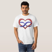 Unendlichkeit Herzsymbol Polyamory Prilag Farben T-Shirt (Vorne ganz)